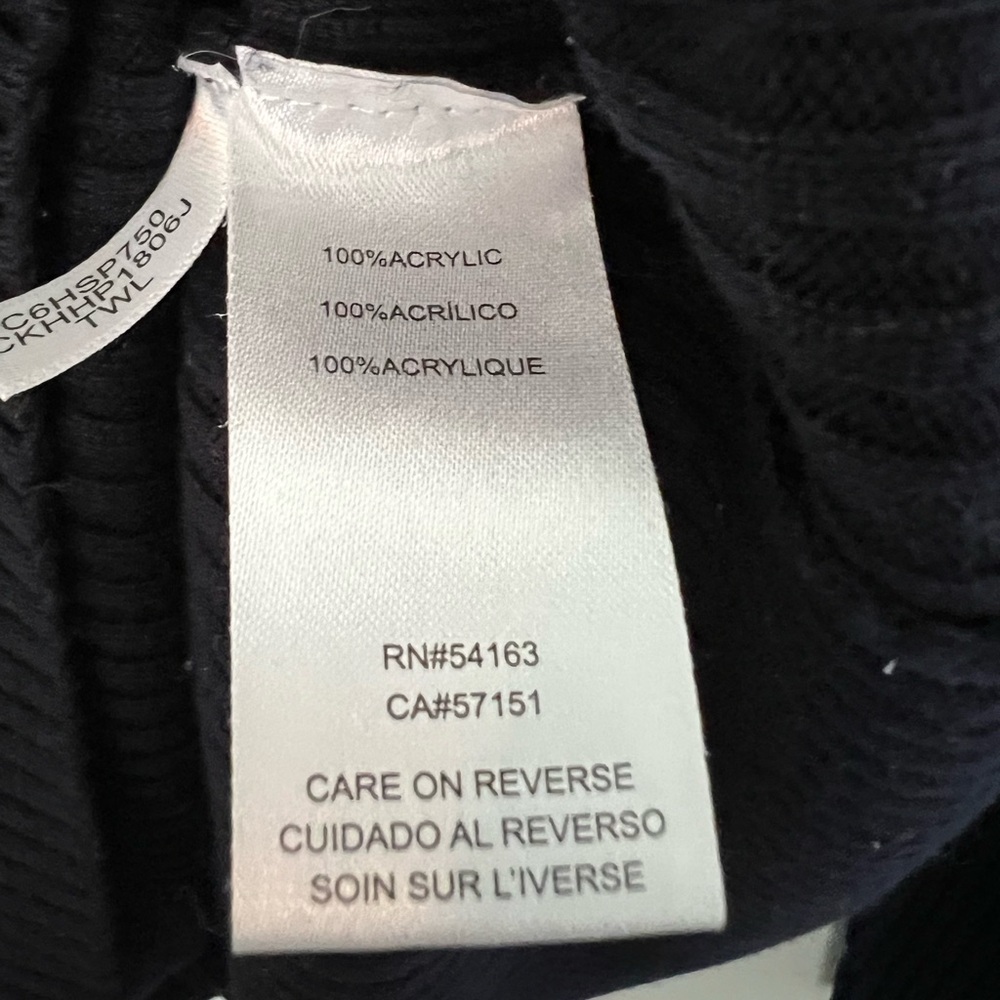 Calvin Klein Ribbed Sweater with Charm Navy Blue Size Medium - Picture 5 of 8